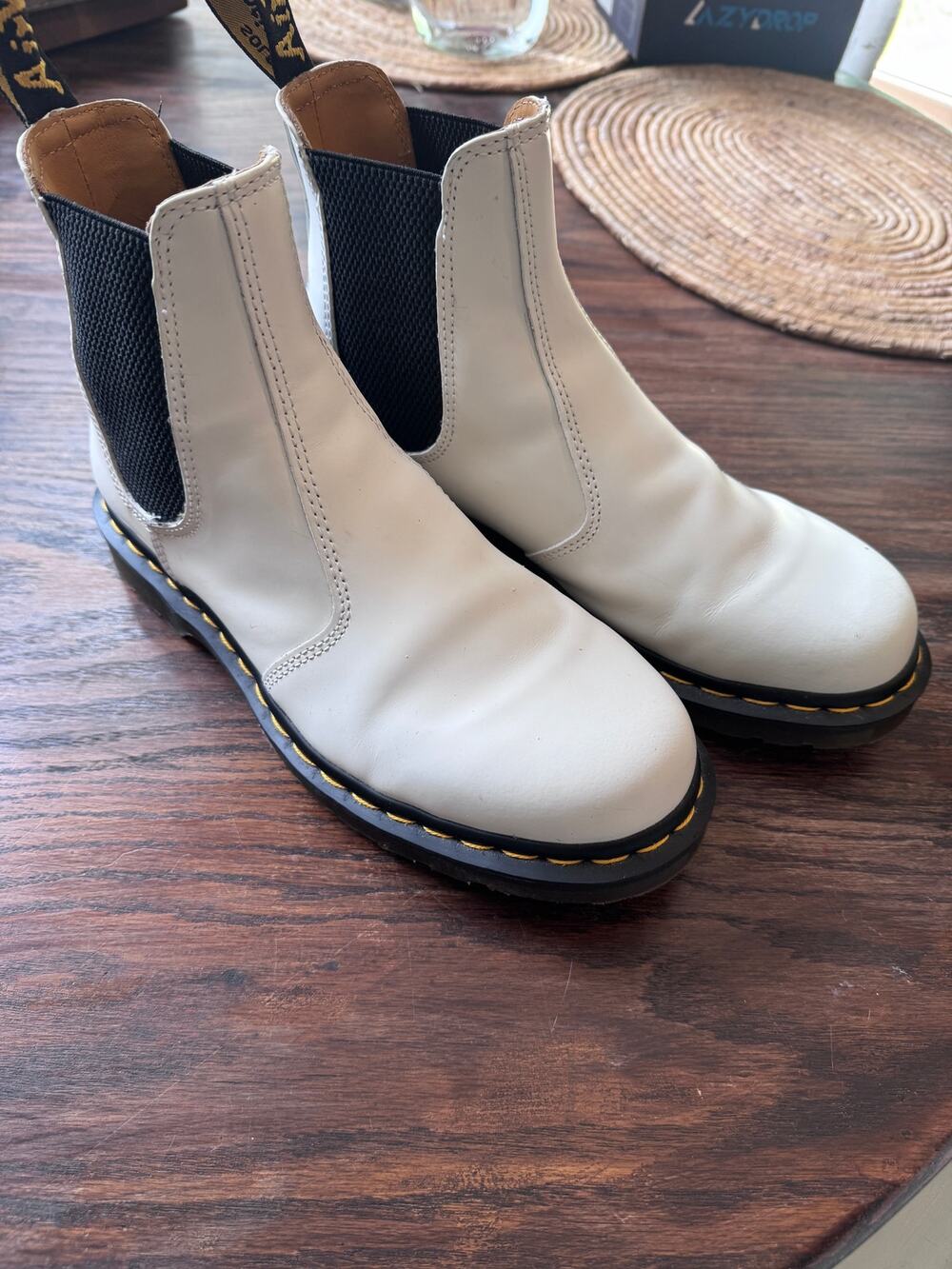 Dr. Martens 2976 White Smooth Leather Chelsea Boots Women's US 9 EU 41
